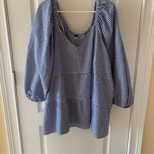 Old Navy Navy Gingham Blouses